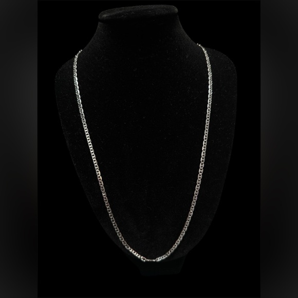 Silver-Tone Rectangle Link Chain Necklace - Picture 1 of 3